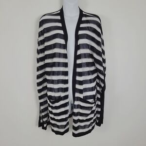 Peck & Peck‎ Black + White Viscose Blend Semi Sheer Kaftan Size S NEW